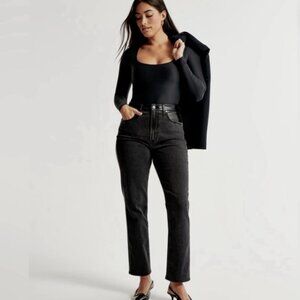 Abercrombie Mixed Fabric Ultra High Rise Jean sz 24